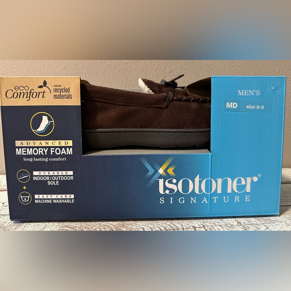 Men’s Isotoner Signature Slippers with Advanced Memory Foam - NIB